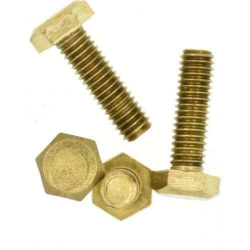M4 M5 M6 M8 Brass Screws Copper Outer Six Corner Bolts Copper Six Corner Screws DIN933 Six Bronze Screws