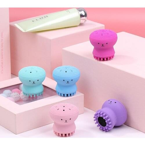 Small Octopus Silicone Face Cleansing Brush Facial Deep Pore Exfoliating Blackhead Face Scrub Washing Brush Makeup Tool TSLM2