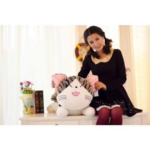 Cartoon cat about 60cm squinting eyes cat plush toy soft pillow toy Christmas gift h597