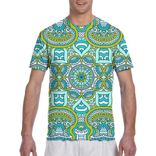 Mandala Colourful Boho Fashion T-shirt Men 2020 Summer Crew Neck Mens Tshirt Tee Shirts