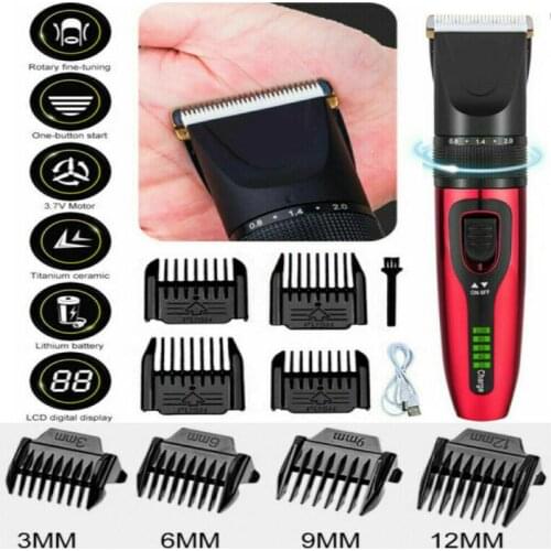Mens Electric Trimmer Cutter Hair Clipper Cutting Machine Beard Barber Razor Kit RED Golden Rechargeable professional hair cut