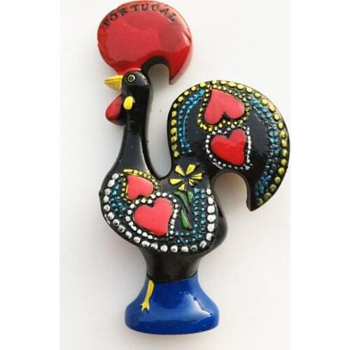New Handmade Painted Portugal Cock 3D Fridge Magnets Tourism Souvenirs Refrigerator Magnetic Stickers Gift