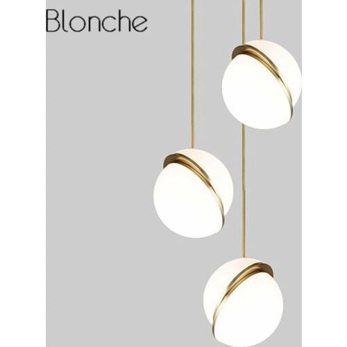 Nordic Bar Pendant Lights Modern Moon Ball Pendant Lamp Acrylic Shade Hanglamp For Kitchen Living Room Light Fixtures Home Decor