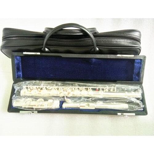 Silver plated flute C tune 211FL model 16 key and E key White copper Cupronickel flute