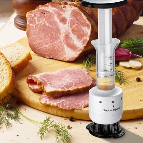 2-in-1 Professional Meat Tenderizer Marinade Injector BBQ Meat Steak Beef Sauce Tenderizer with Stainless Steel Needle