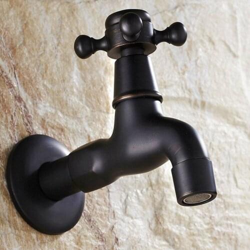 Dark Black Oil Rubbed Brass Extra Long Wall Mounted Bathroom Kitchen Laundry Sink Faucet Taps aav113