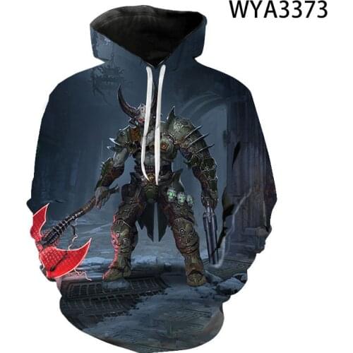 Shooting Game Doom Eternal 3D Print Hoodies Men Women Children Fashion Long Sleeve Sweatshirts Boy Girl Kids Streetwear Pullover