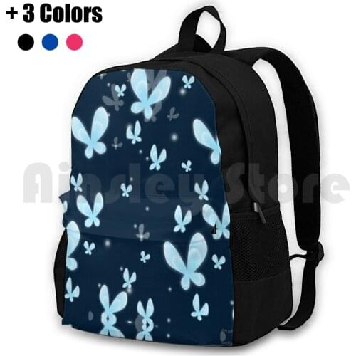 Butterflies Pattern Outdoor Hiking Backpack Waterproof Camping Travel Hollow Knight Video Game Insect Game Geek Nature Dark