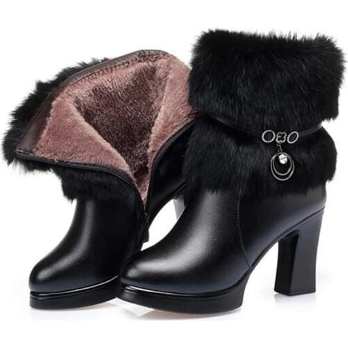 High-end And Elegant Fashion Boots Winter Snow Boots 2021 New Classic Women Boots Black Non-slip High Heeled Boots 8.5 / 5.5 Cm