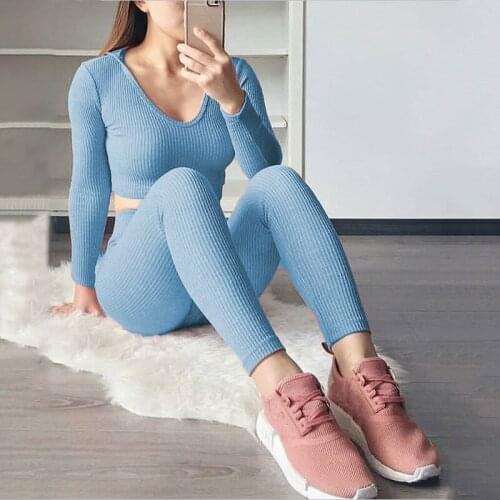 Womens Long Sleeve Casual Knitted 2 Piece Set Fashion Knitted Pants And Tops With Hood Design Tracksuit Fashion Female Clothes