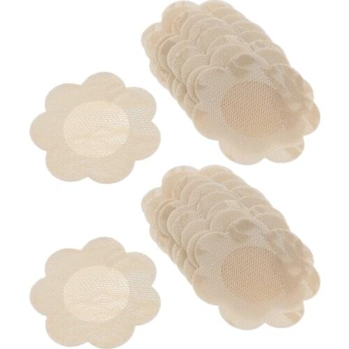 10 Pairs Breathable Nipple Cover Thin Pasties Disposable Non-Woven Fabric Breast Sticky Flower Shape Women Intimates Accessories