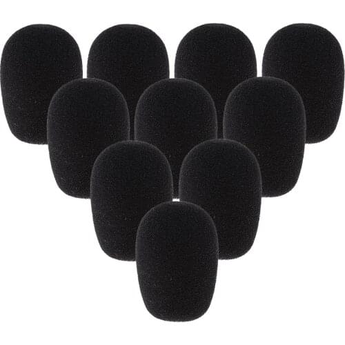 10 Pack Handheld Mini Condenser Microphone Foam Sponge Windshield Windscreen Mic Cover Black