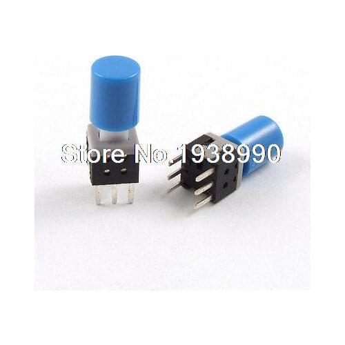 10x Latching Tactile Tact Push Button Switch Self Lock 5.8 x 5.8mm x 14mm w Cap