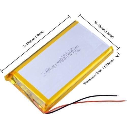 1162106 3.7 V lithium polymer battery 10000 mah DIY mobile emergency power charging treasure battery