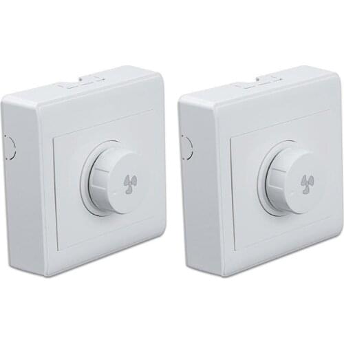 2Pcs Ceiling Fan Stepless Speed Governor Surface Mounted Fan Speed Switch