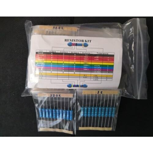 230pcs=23Value*10pcs 1% 22R-1M 2W metal film resistor kit carbon 1K 100K 120K 150K 150K 510K 560K 680K 820K 51R 100R..Assortment