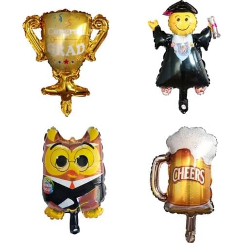 50pcs Mini Graduation Bottle Balloons Cup Graduation Gift Graduation Party Decor Balloon Graduation Congratulation Air Globos