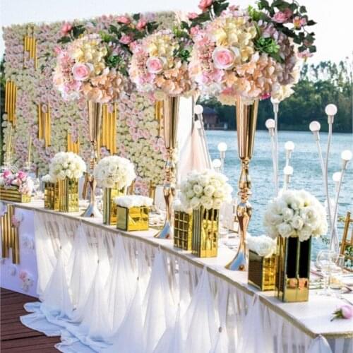 88cm Tall Sparking Gold Wedding flower vase Table Centerpieces Wedding decoration 10pcs/lot