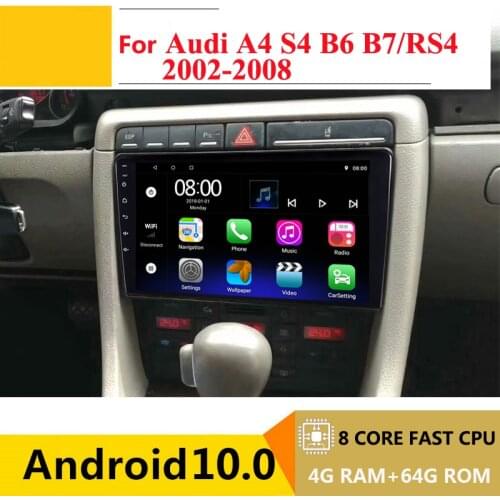 9" 4G RAM 8 cores Android Car DVD Stereo GPS Navigation For Audi A4 S4 RS4 8E 8F B9 B7 2002 to 2007 2008 radio headunit 4G