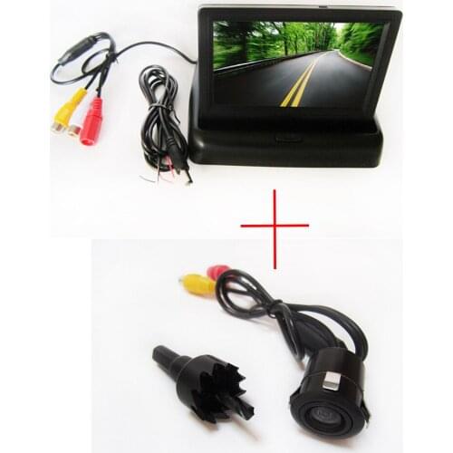 Free Shipping!!! Universal Car CCD Rear View Reverse Parking Safety Assistance Camera,with 4.3Inch foldable LCD TFT Monitor