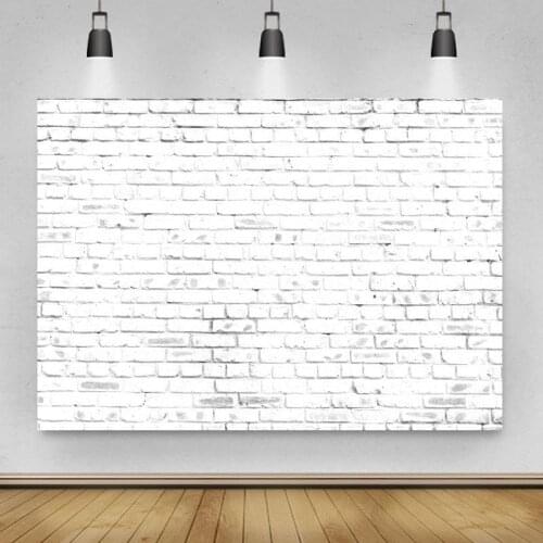 Pure White Simulation Brick Wall Portrait Photo Background Photographic Vinyl Backdrop Photocall Studio Booth Props