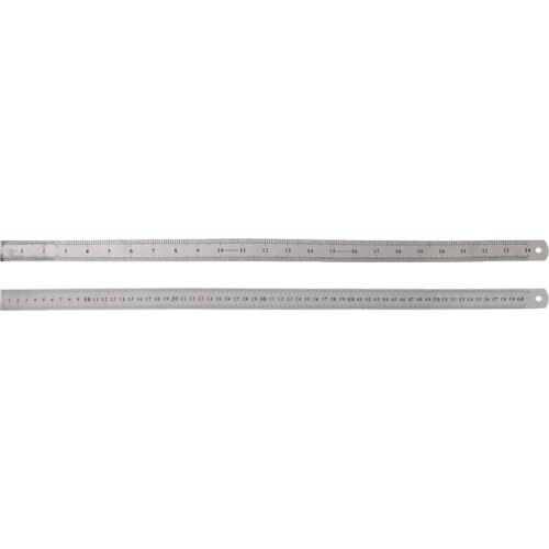 Stainless Steel Double Side Measuring Straight Edge Ruler 60cm Silver