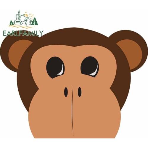 EARLFAMILY 13cm x 9.8cm for Monkey Peep Cute Animal Car Stickers Family Wall Suitcase Race Car Decal Waterproof Decoration