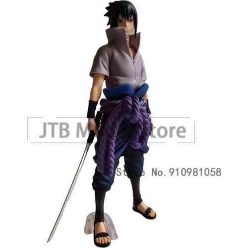 Naruto Anime Figure Action Figurine GK Uchiha Sasuke Figma 29CM ABS Statue Battle Itachi Model Oversized Toys For Children Gift