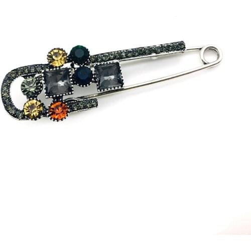 Women Crystal Big Brooches Geometric Rhinestone Sweater Coat Shawl Buckle Womens Accessories