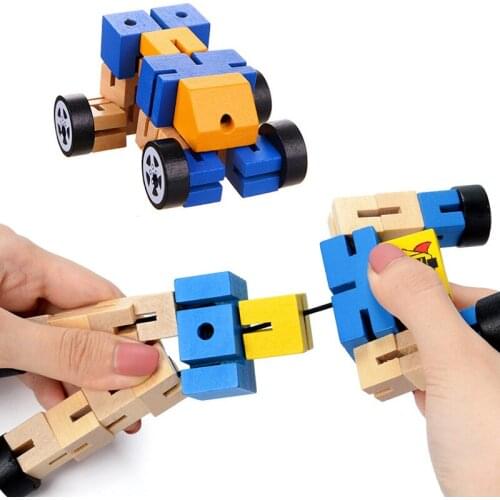 PeNeede Twist and Lock Block Puzzle Fidget Fiddle Toy Action Figure Robot Kids Adult Sensory Fidgit Antistress For Autism ADHD