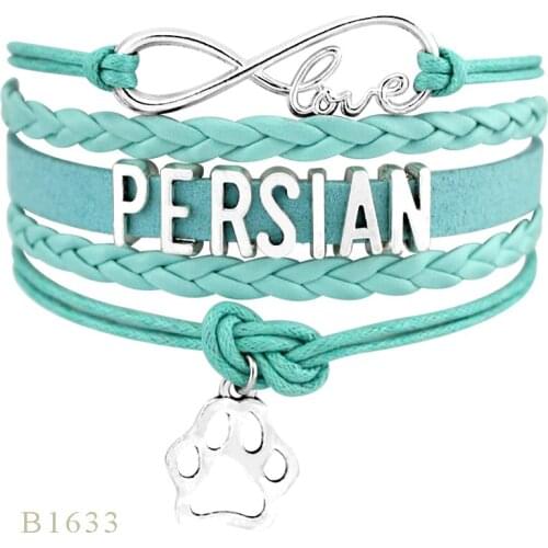 Infinity Love Cat Person Lover Paw Print Lady Cats Bengal Ragdoll Siamese Persian Maine Coon Cat Mom Bracelets for Women