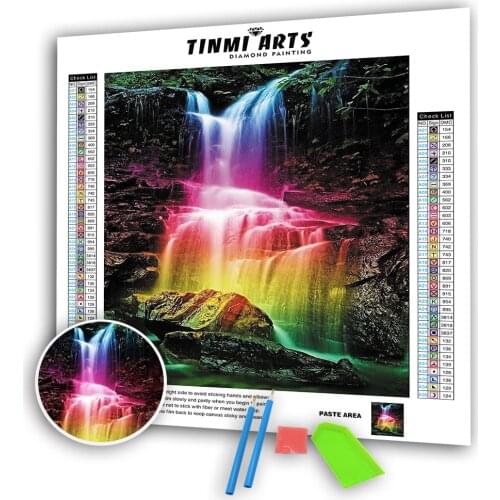 Full Round Drill Diamond Painting Crystal 5D Waterfall Diamond Embroidery Landscape Handcraft Home Decoration Gift