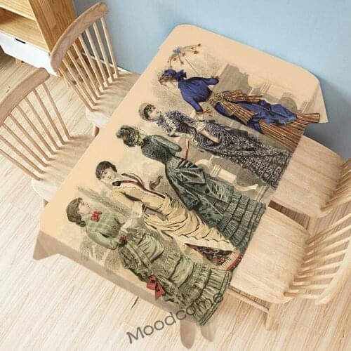 Royal Anicent Europe Victorian Era Fashion Elegant Lady Woman Luxury Poster Art Desk Cover Linen Table Cloth Art Wall Tapestry