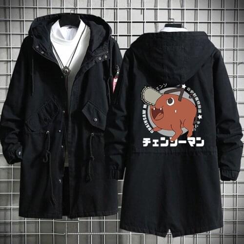 Chainsaw Man Pochita Cosplay Costume Trench Coat Overcoat Reze Bomb Black Outfits Woman Man for Autumn