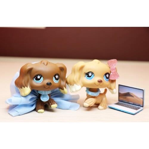 Pets Shop #960 #748 COCKER SPANIEL Dog Rare with 5pcs Accessories Collar Skirt Bow for your child Christmas gift