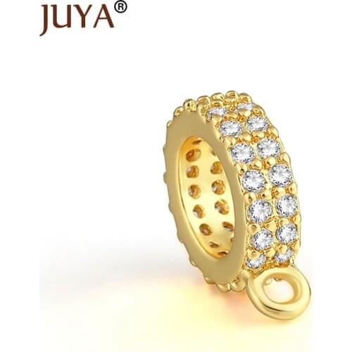 DIY Jewelry Making Supplies Inlaid Multicolor Zircon Pendant Bails Bracelets Connector Bail Beads For Charm Jewelry Connectors