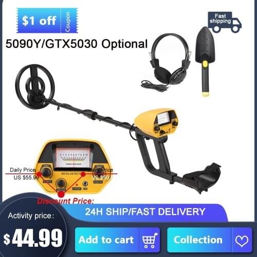 Metal Detector 5090Y Pinpointer Metal Finder Jewelry Treasure Hunter Gold Digger Metal Detecting Tool with All Metal & Disc Mode