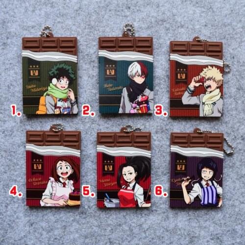 My Hero Academia Japanese anime figure bakugo katsuki OCHACO URARAKA Todoroki Shoto Rubber mobile phone charms/keychain/strap