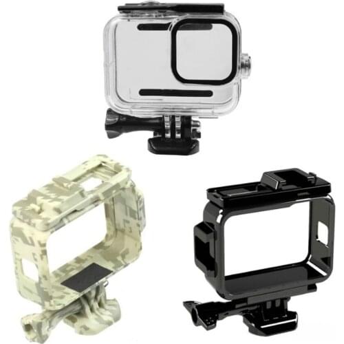 Plastic Protective Frame for GoPro Hero 9 Black Camera Case Cover Housing Shell Base w/ Double Cold Shoe Mount for Gopro9