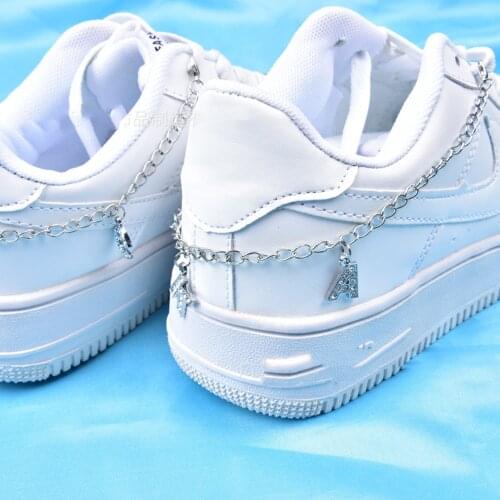 Custom Name Letters Metal Chain Boot Shoe Chain Jewelry for Women Men Rhinestone Pendant Hiphop Anklet Chains Shoe Decorations