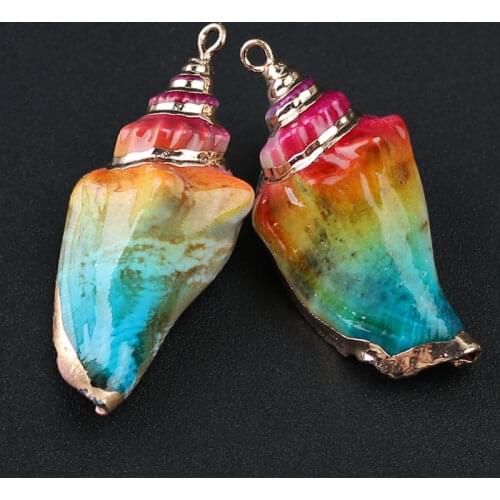 3/5/10pcs Gold Shell Conch Seashells For Jewelry Accessories DIY Pendant Earring Charms Natural Striated Shell 25mm*25mm