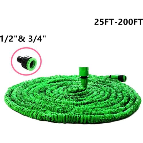 Magic flexible hose expandable 25FT-200FT Garden hose reels Water valve blue watering water hose connector[without sprayer]