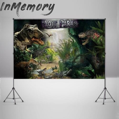 Forest Photo Background Photocall Animals Dinosaur Baby Shower Backdrop Banner Jurassic Park Photo Studio Vinyl