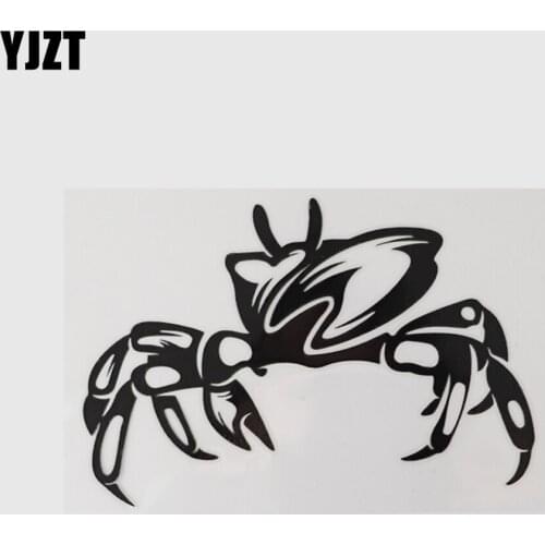 YJZT 14.7CM×10.2CM Ferocious Ocean Crab Animal Car Stickers Vinyl Decal Motorcycle 13D-0909