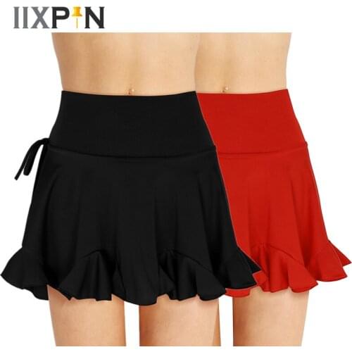 IIXPIN Women Latin Skirt Fashion High Waist Tango Rumba Dance Skirt Adult Performance Costume Dance Skirt Women Latin Dancewear