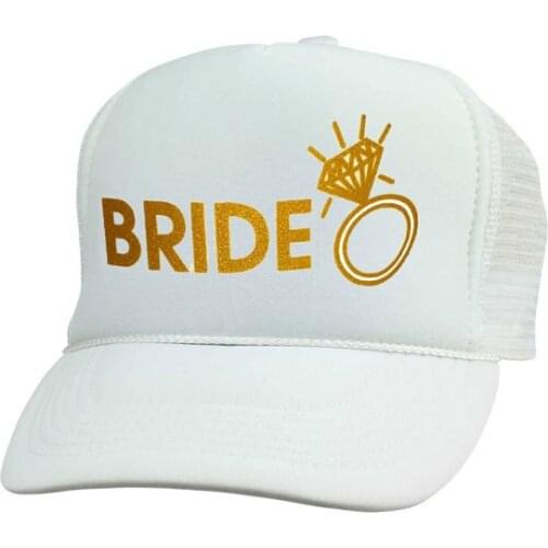Custom gold Team Bride wedding bridesmaid Bachelorette Mesh Trucker Snapback trucker hats caps party favors
