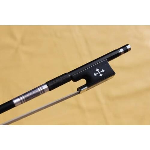 1 PC carbon fiber violin bow high-grade violin bow ebony tail library inlaid 10 characters model complete