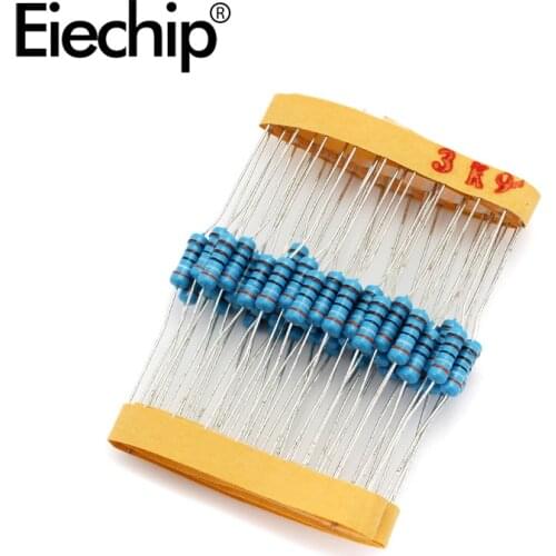 100pcs/lot 0.5W 1 ohm 1% Metal film resistor 1/2W resistance 3.9K Electronic resistors