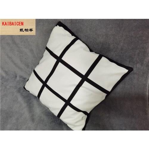 DHL 100pcs/lot Blank Sublimation Pillow Case 40*40cm Black Grid Heat Transfer Throw Cushion Cover Home Pillowcases