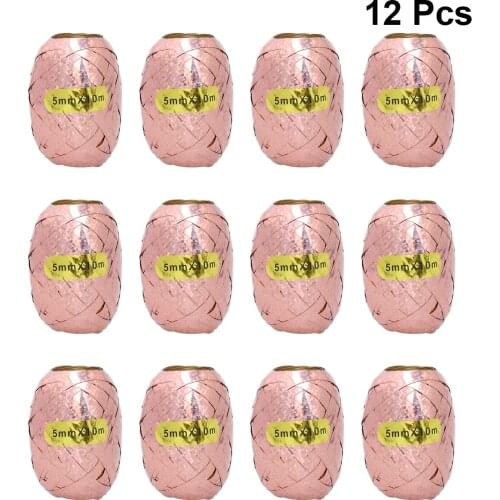 12/6pcs Glitter Rose Gold Balloons Ribbons Handmade Curling Ribbons Gift Wrap Packing Wedding Party Ribbons Accessories